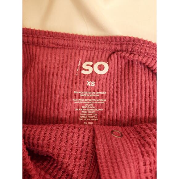 SO Waffle Knit Snap Henley Shirt - XS - Picture 6 of 7